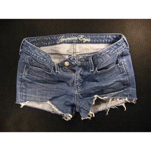 American Eagle CUTOFF JEAN SHORTS Womans 6 Low Rise 29 Measured Daisy Dukes AE77